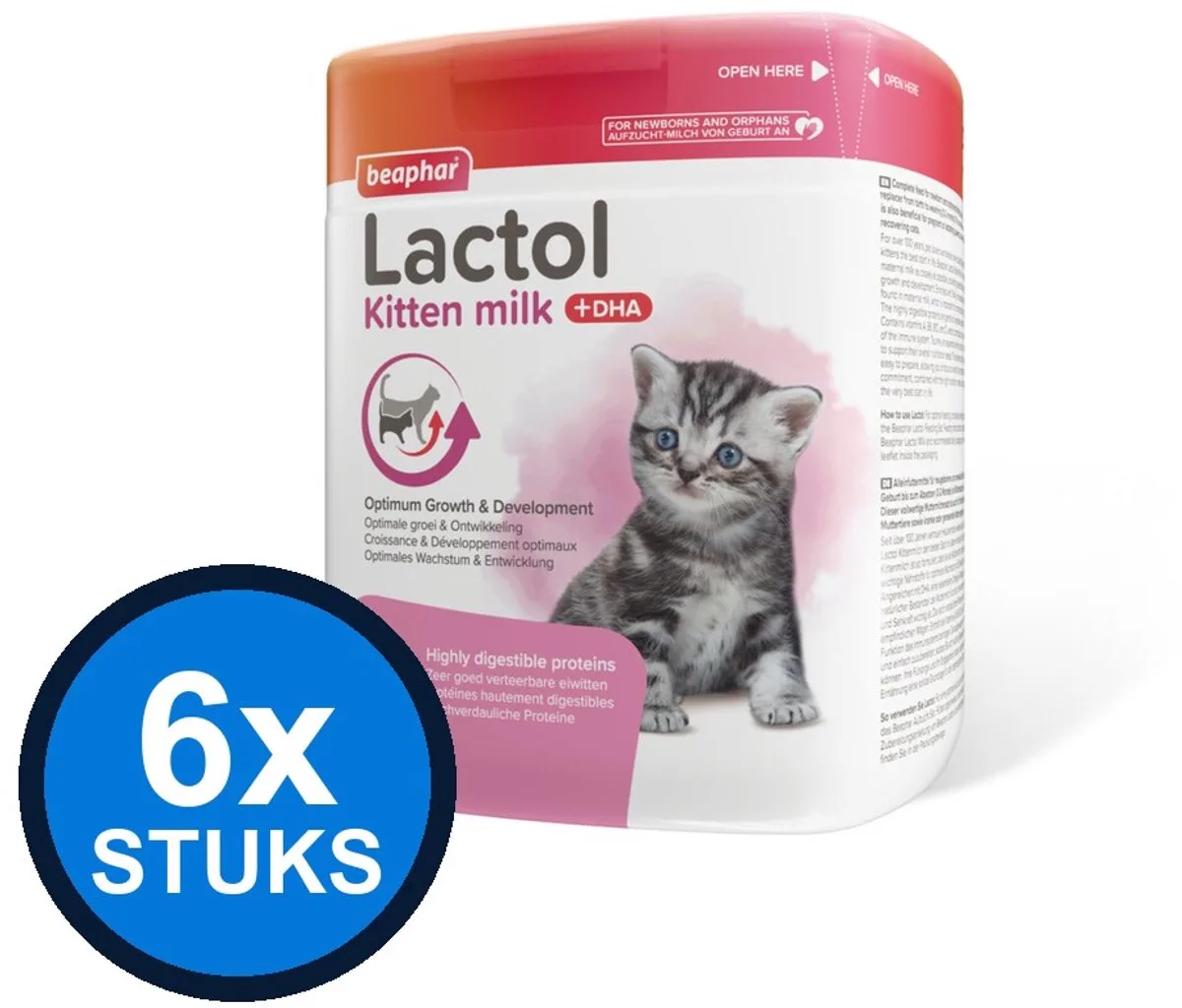 6x Beaphar lactol kitten milk 500gr van Beaphar – productfoto