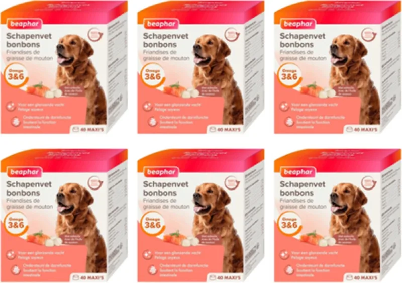 6x Beaphar Schapenvet Bonbons met zalm- Hondensnack - 245g by Beaphar – product photo