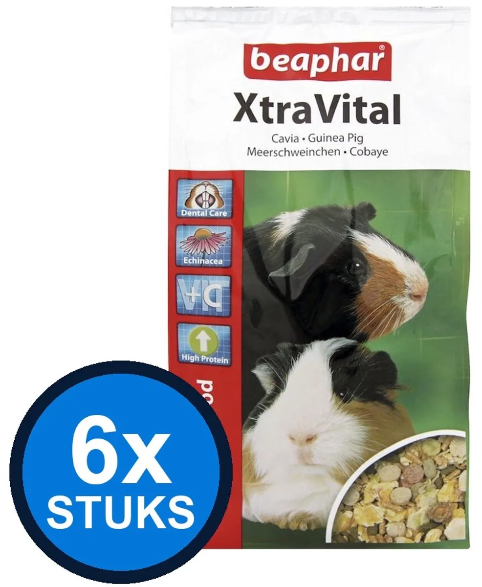 6x Beaphar - XtraVital cavia 1kg - Knaagdierenvoer - 1 kg van Beaphar – productfoto