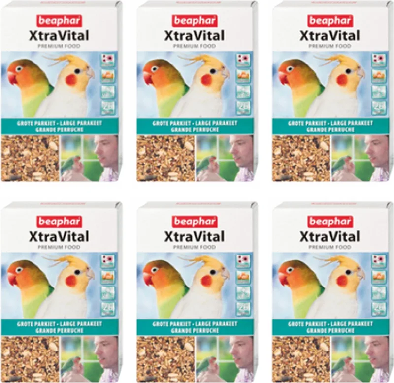 6x Beaphar XtraVital Grote Parkiet - vogelvoer - 500g de Beaphar – photo produit