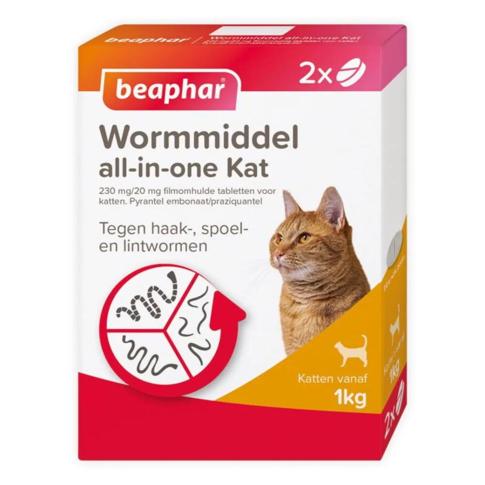 All-in-one Ontworming Tabletten Kat Vanaf 1 kg 2 tabletten by Beaphar – product photo