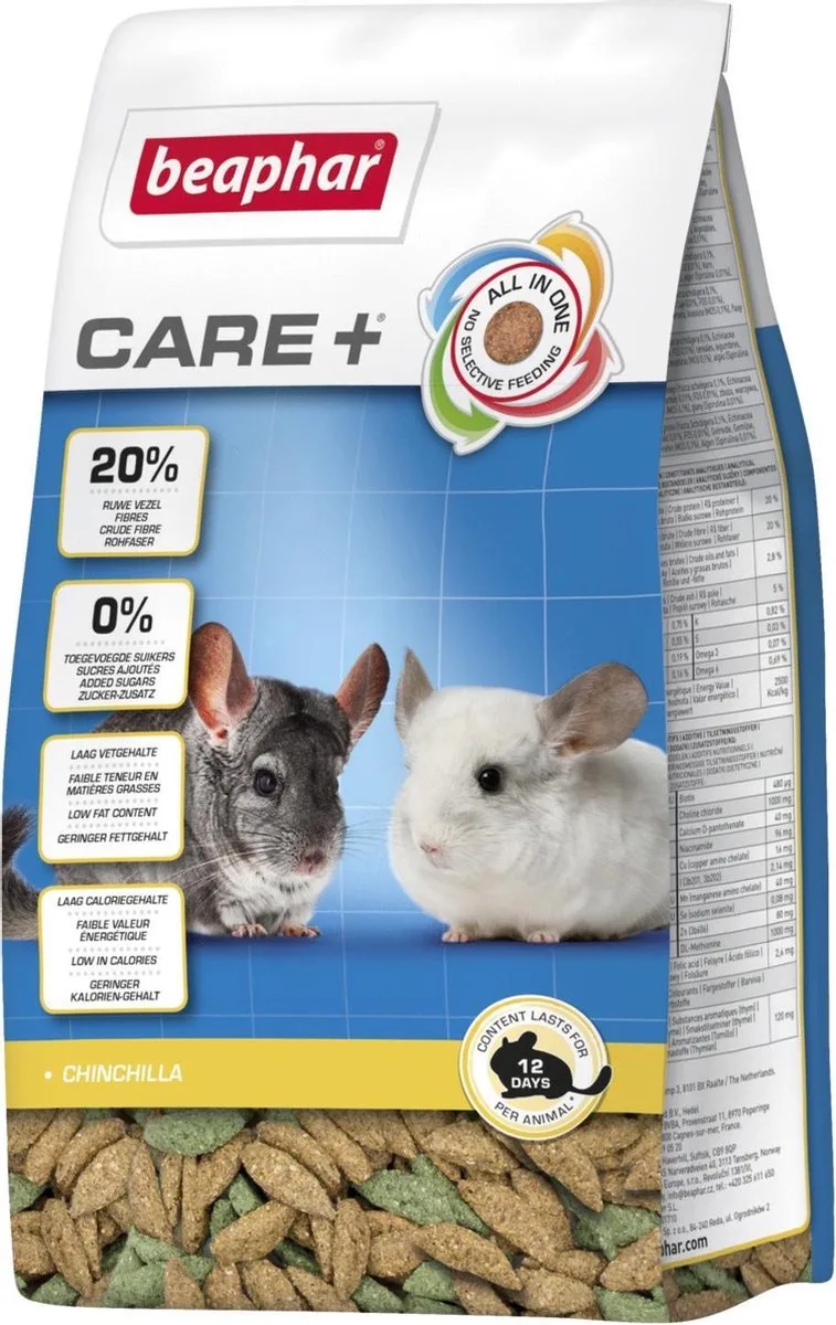 Care+ Chinchilla - 250 gr - Chinchillavoer de Beaphar – photo produit