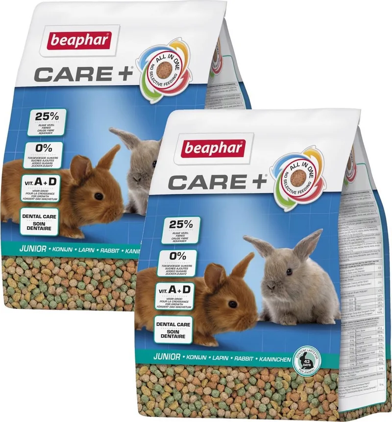 Care+ Konijn Junior - 2 St à 1,5 kg - Konijnenvoer de Beaphar – photo produit