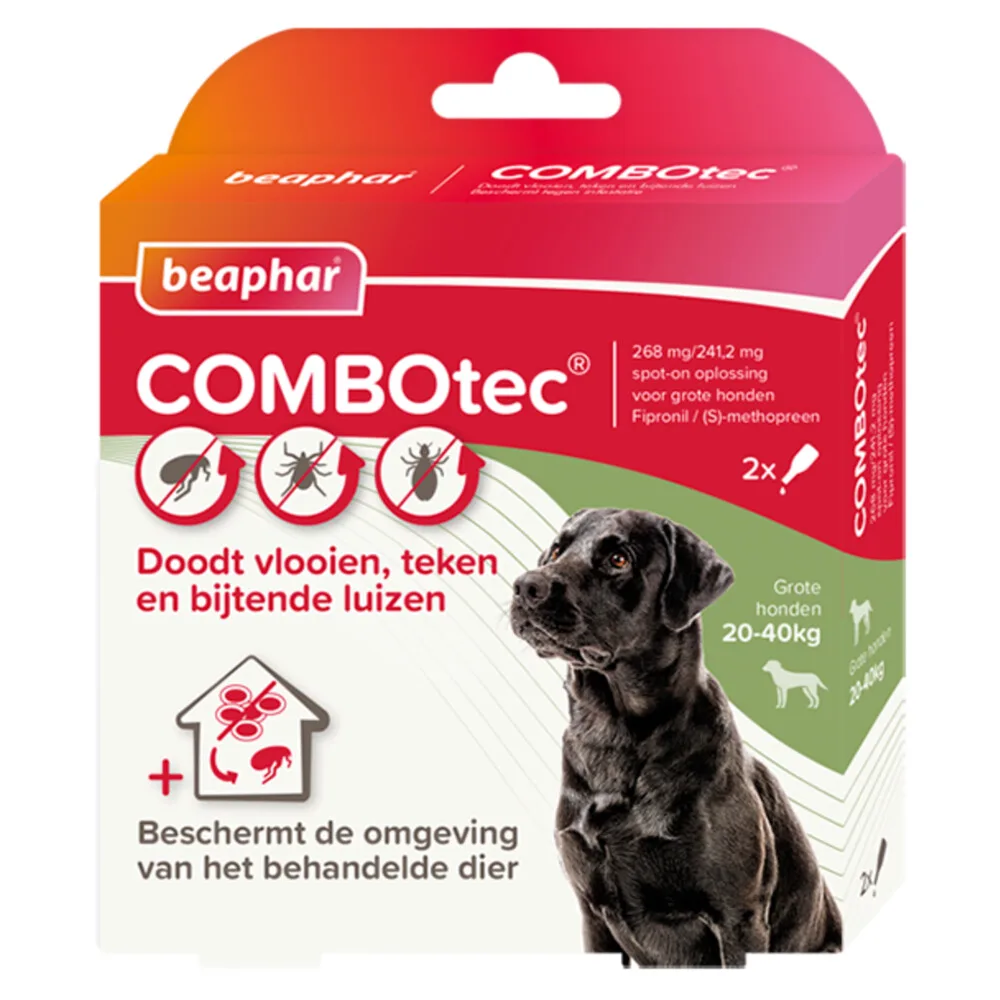 Combotec Anti Teken- en Vlooiendruppels Hond 20-40 kg 2 pipetten de Beaphar – photo produit