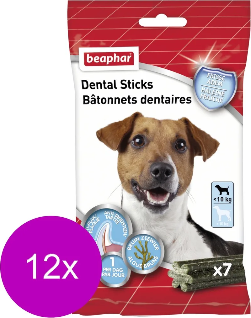 Dental Sticks Kleine Hond - Hondensnacks - 12 x 112 g 7 stuks by Beaphar – product photo