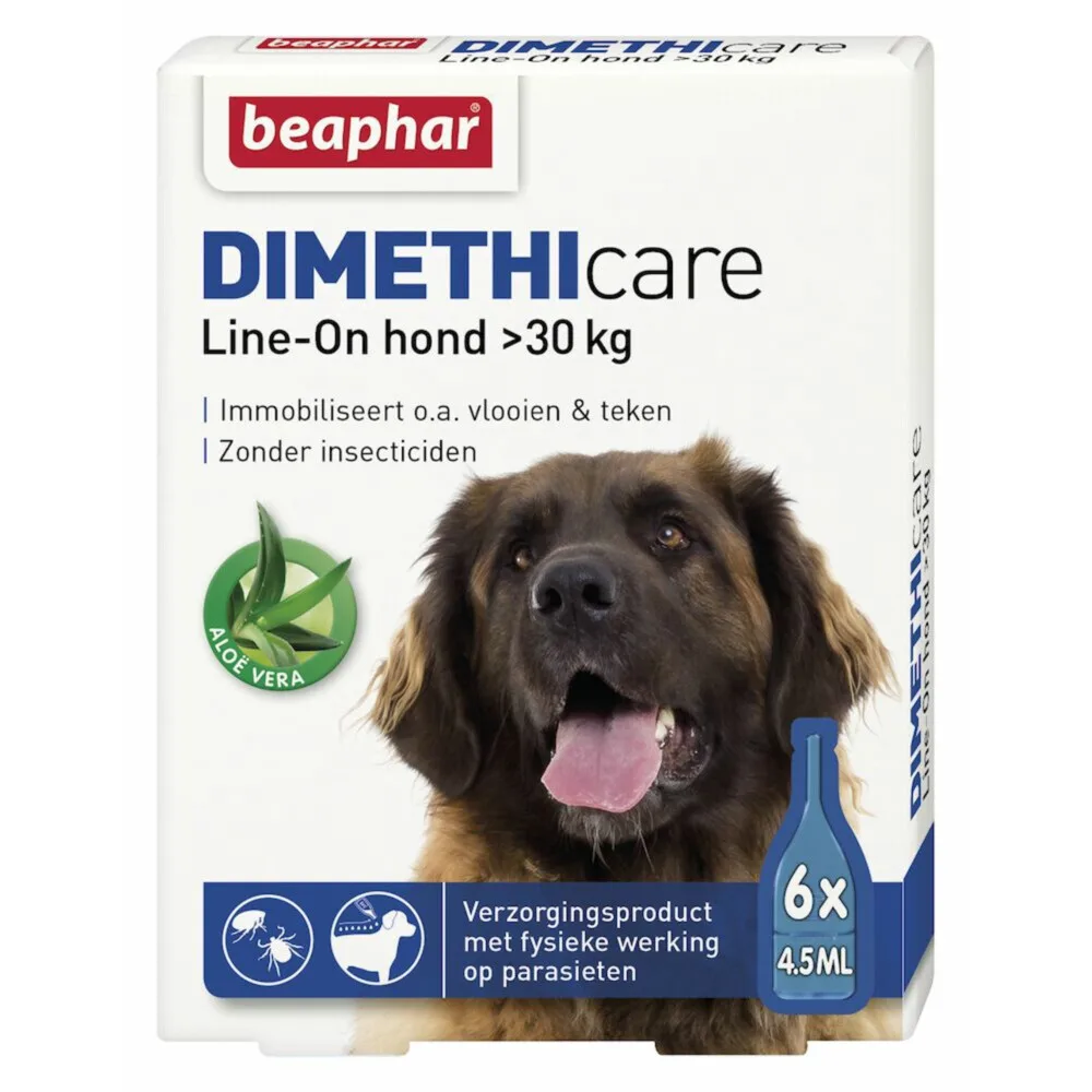 DImetHIcare Line-On Anti Vlooien en Teken Druppels Hond > 30 kg 6 pipetten by Beaphar – product photo