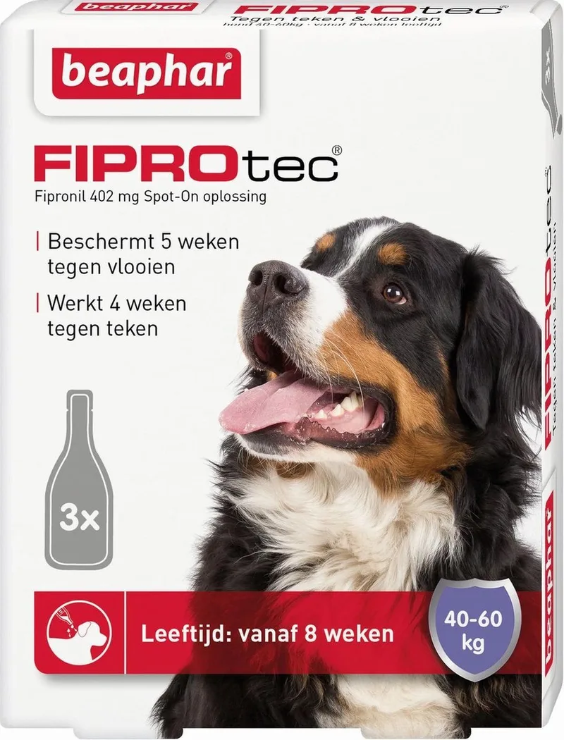 Fiprotec Spot-On hond 40 – 60 kg 3 pipetten de Beaphar – photo produit