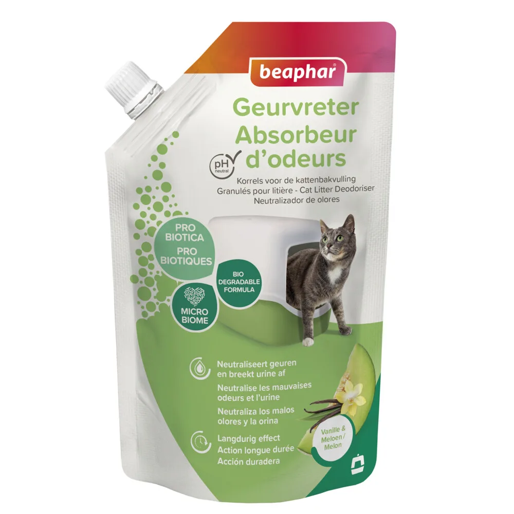 Geurvreter Kattenbakreiniging Vanille & Meloen 400 gr van Beaphar – productfoto
