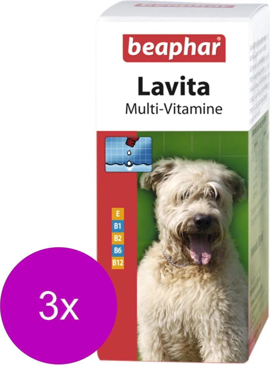 Lavita Multi-Vit Hond - Voedingssupplement - Huid - Vacht - 3 x 20 ml van Beaphar – productfoto