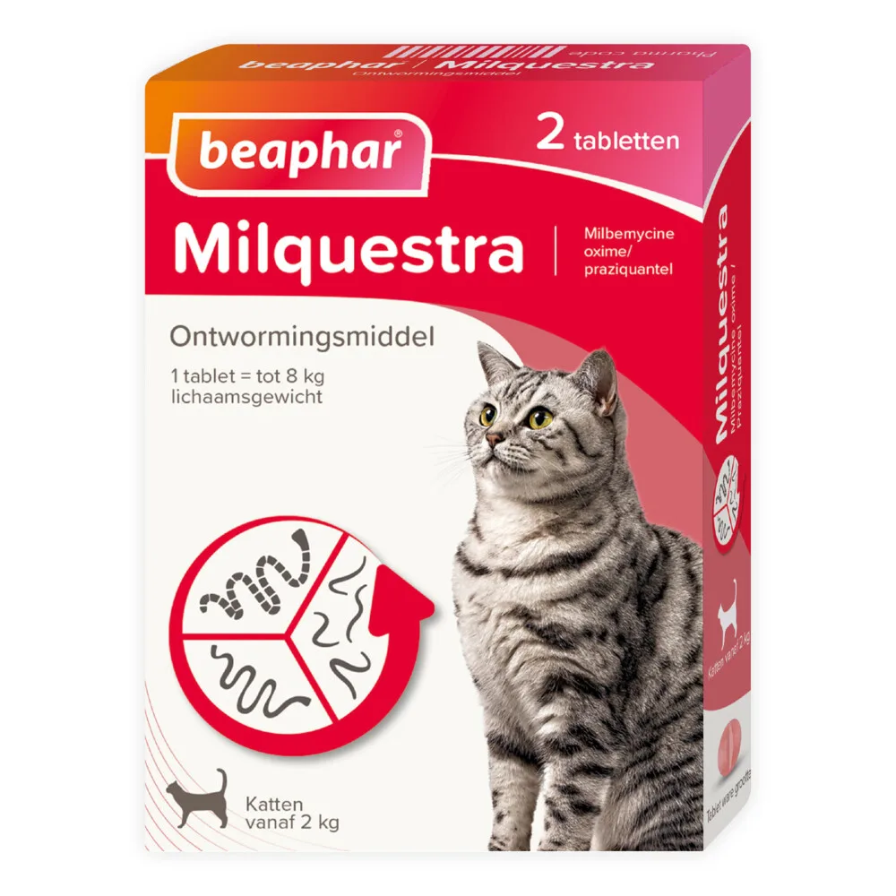 Milquestra Ontworming Tabletten Kat 2 - 12 kg 2 tabletten från Beaphar – produktbild