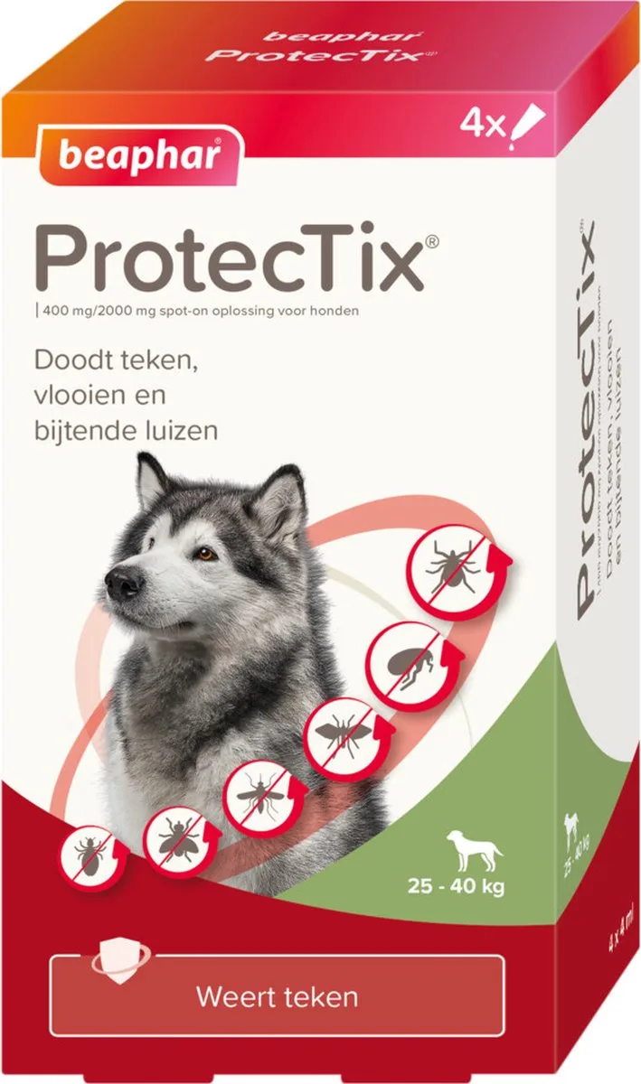 ProtecTix Hond Anti Vlo & Teek 25-40 kg - 4 pipetten fra Beaphar – produktbillede