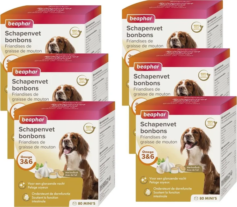 Schapenvetbonbons Knoflook - Hondensnacks - 6 x Mini by Beaphar – product photo