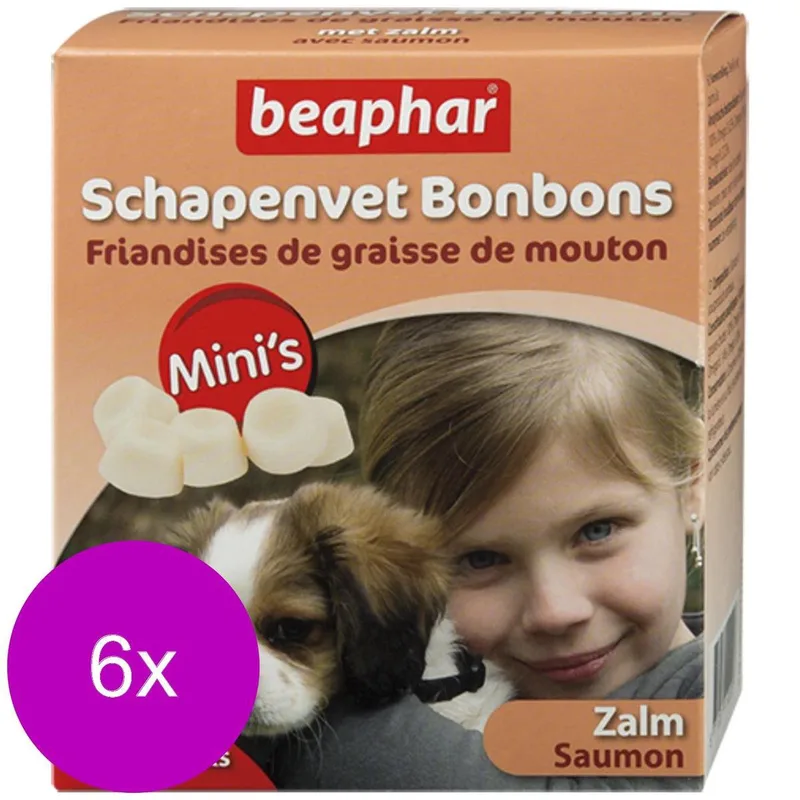 Schapenvetbonbons Zalm - Hondensnacks - 6 x Mini de Beaphar – photo produit