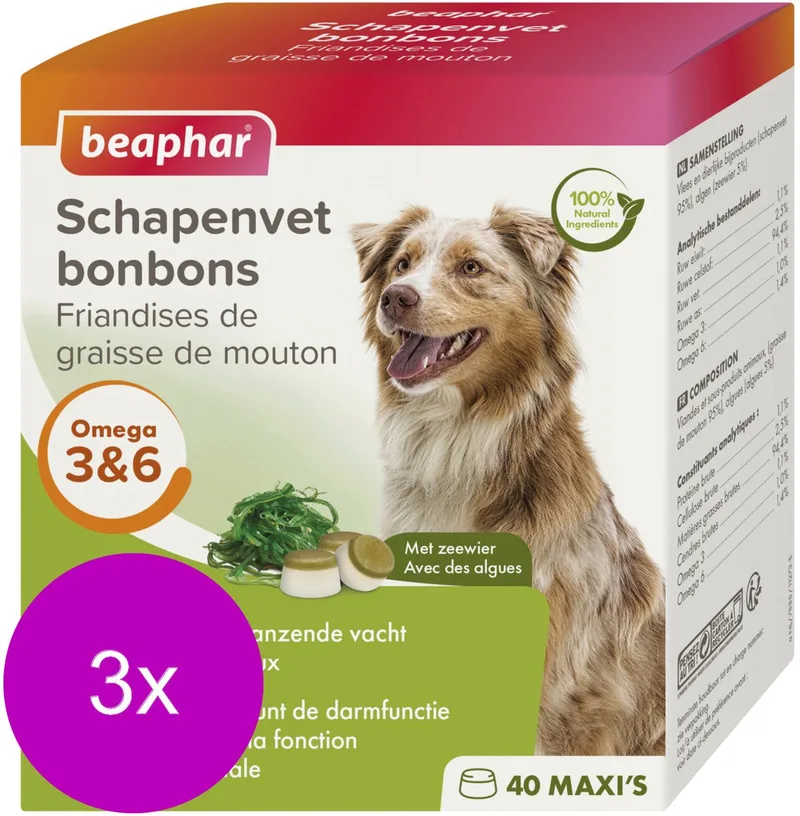 Schapenvetbonbons Zeewier - Hondensnacks - 3 x Medium by Beaphar – product photo