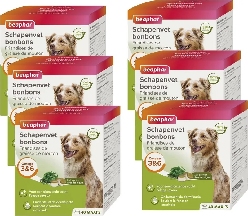 Schapenvetbonbons Zeewier - Hondensnacks - 6 x Medium de Beaphar – photo produit