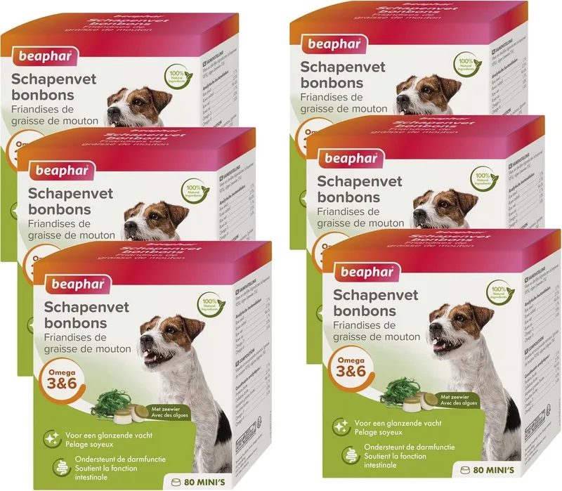 Schapenvetbonbons Zeewier - Hondensnacks - 6 x Mini von Beaphar – Produktfoto