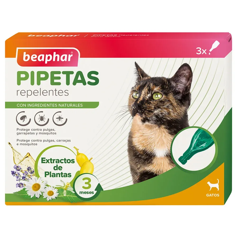 Antiparasitaires Naturels Spot On pour Chats 3 Pipettes de Beaphar – photo produit