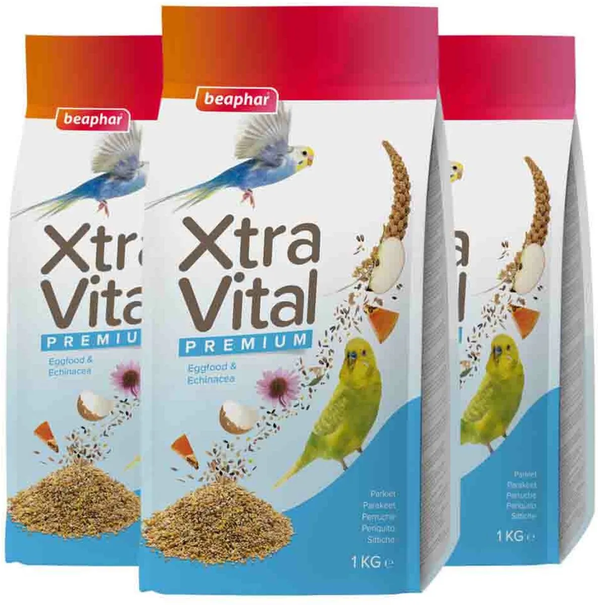 XtraVital Parkiet - 3 x 1 kg - Voordeelverpakking fra Beaphar – produktbillede