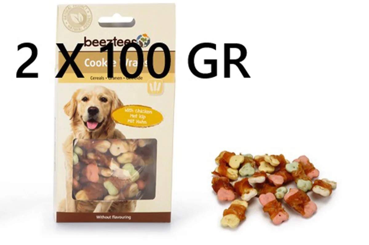 ** 2 X ** Beeztees hondensnackx Cookie wrap met kip 100 gr - = 200 gr - zonder toegevoegde smaakstoffen van Beeztees – productfoto