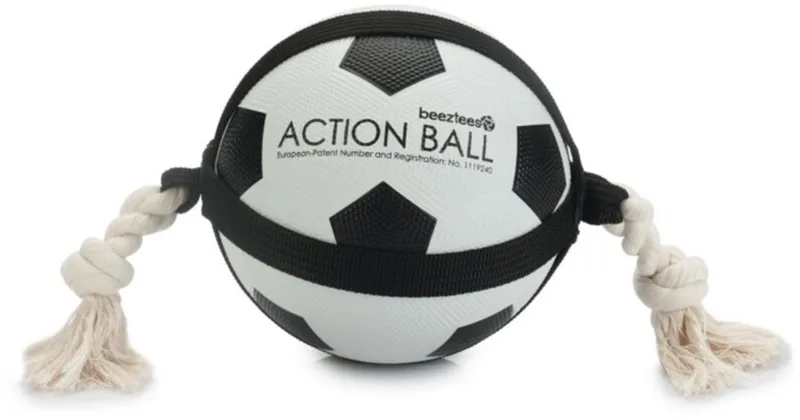 Jouet Pour Chien Action Football & Rope de Beeztees en Bleu – photo produit