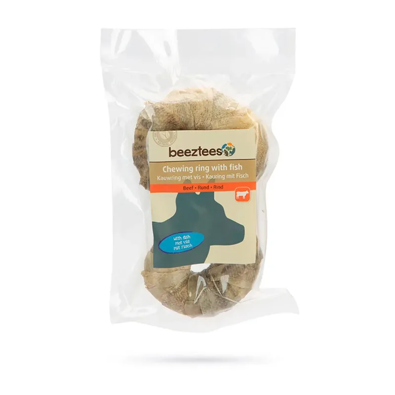 Anneau à Mâcher Au Bœuf Pour Chien Avec Friandise Au Poisson de Beeztees – photo produit