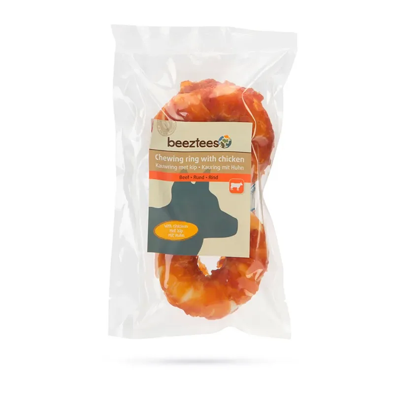 Anneau à Mâcher Au Bœuf Pour Chien Avec Snack Au Poulet de Beeztees – photo produit