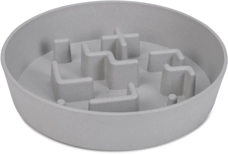 Antischrokbak Hond/Kat Nom - Voerbak hond/kat - Vaatwasserproof - Antislip - Plastic - 1400ml de Beeztees en Gris – photo produit