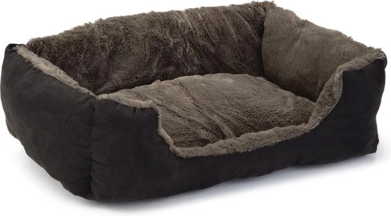 Baboo super zachte - Kattenmand - Kattenkussen - Taupe/Zwart - 48x37x18 cm fra Beeztees i Sort – produktbillede
