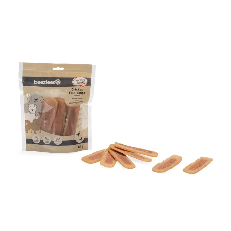 Bandes De Filet De Poulet Avec Snack Pour Chien Au Canard 400g de Beeztees – photo produit