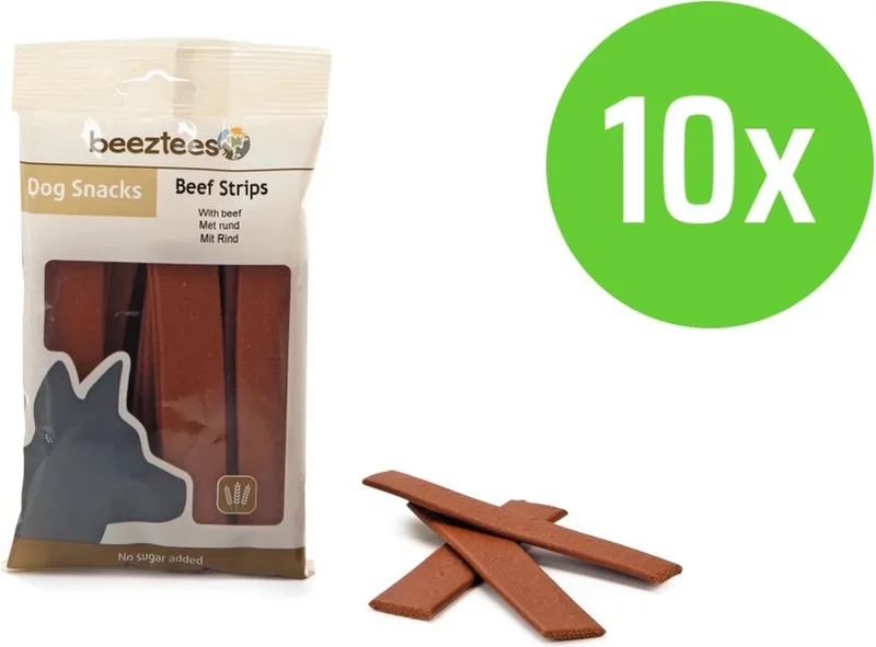 Beef Strips - hondensnack - 150 gram -10 verpakkingen de Beeztees – photo produit