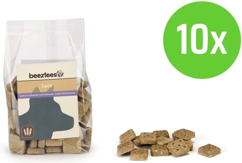 Carre Lam En Rijst 400 gram - hondensnack - 10 verpakkingen by Beeztees – product photo