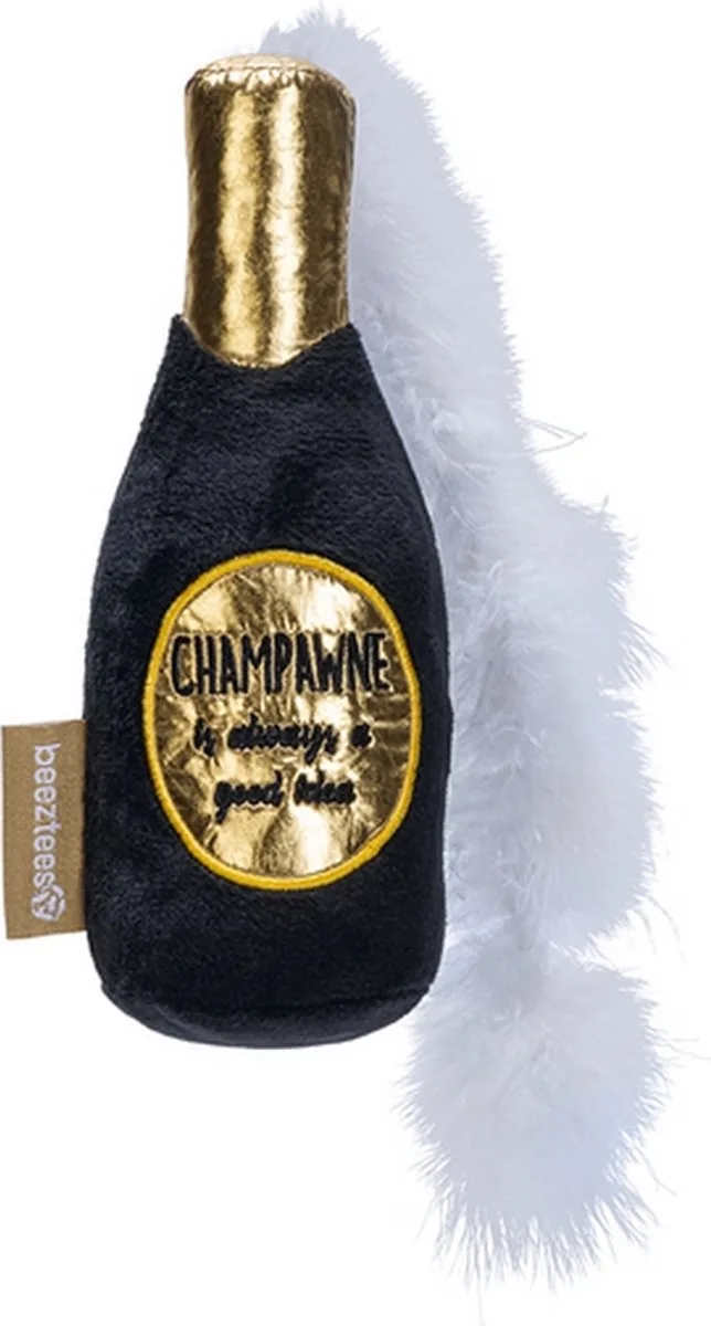 Champagnefles Kattenspeelgoed by Beeztees in Black, White, Gold – product photo
