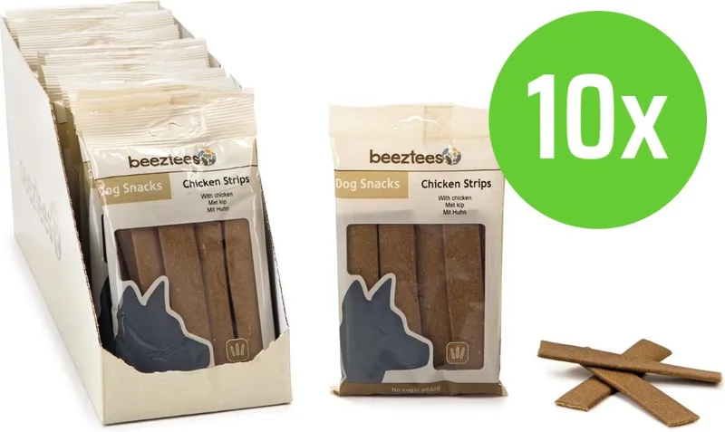 Chicken Strips 150 gram - hondensnack - 10 verpakkingen by Beeztees – product photo