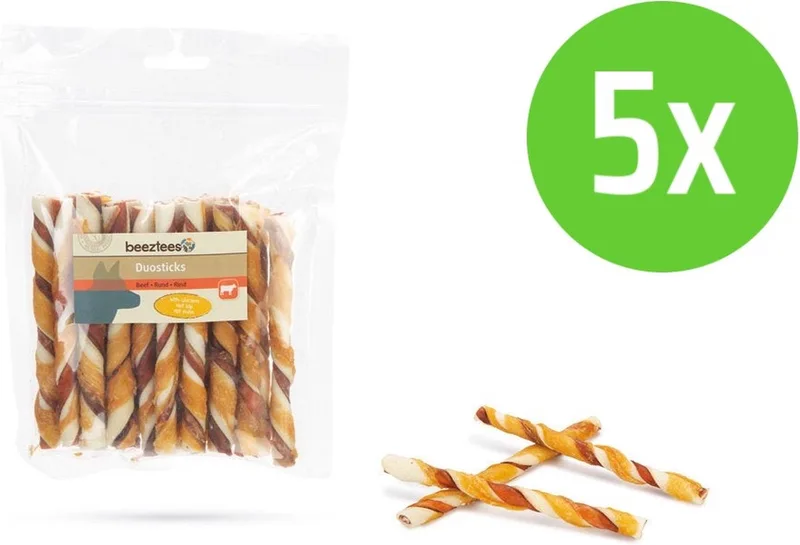 Culinair Duosticks met Kip - 20 Stuks - hondensnack - 5 verpakkingen von Beeztees – Produktfoto