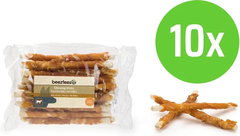 Culinair Kauwstaafjes Kip 20 stuks - hondensnack - 10 verpakkingen by Beeztees – product photo