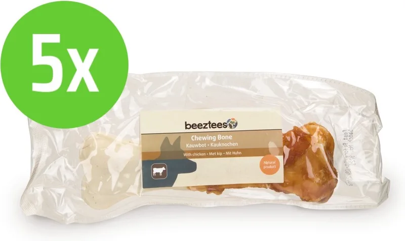 Deli Cul Kauwbot Met Kip 18 cm 110 gram - hondensnack - 5 Verpakkingen by Beeztees – product photo