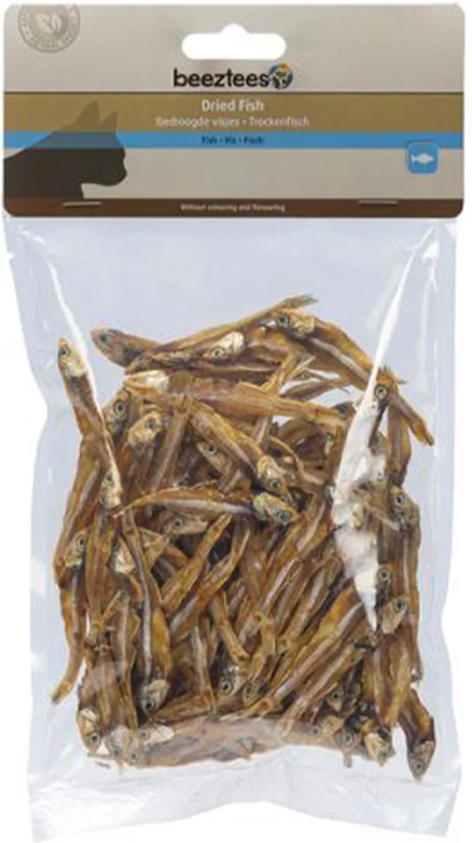 dried fish - kattensnack 100 gr zonder kleur en bewaarmiddelen - gedroogde visjes - lekker en gezond voor uw lieve kat de Beeztees – photo produit