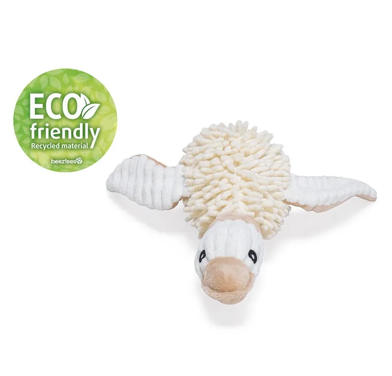 Eco Eend Jago - Hondenspeelgoed - Fleece - 100% Gerecycled - 33x33x9 cm von Beeztees in Beige – Produktfoto 2 von 2
