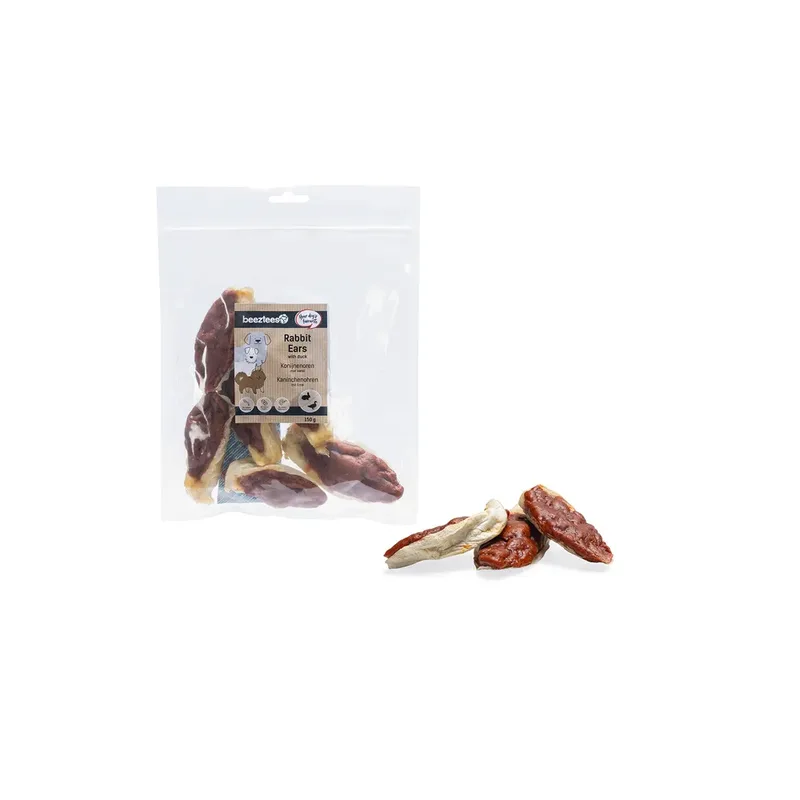 Eend Gevuld Konijnenoor Hondensnack 150g by Beeztees – product photo