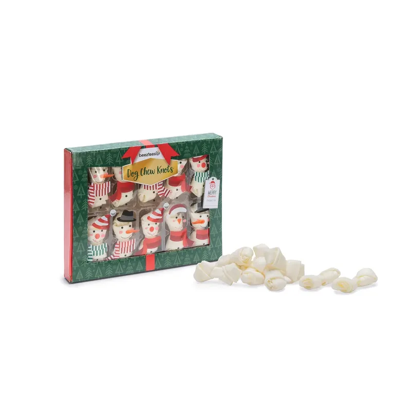 Eetbare Kerst Sneeuwpop Knopen Hondensnack 95g by Beeztees – product photo