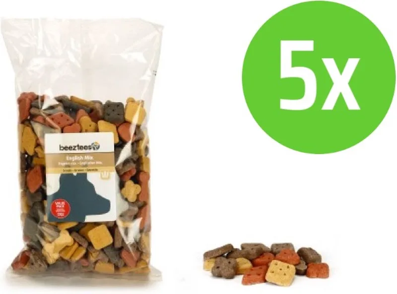 Engelse Mix - hondensnack - 1400 gram - 5 Verpakkingen de Beeztees – photo produit