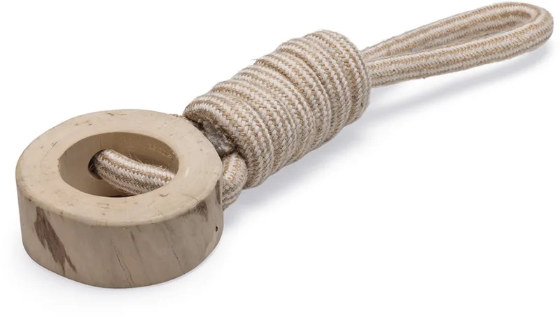 Flostouw Dirk - Hondenspeelgoed - Kauwspeelgoed Hond - L - Koffiehout/Katoen - 38x10 cm von Beeztees in Beige – Produktfoto