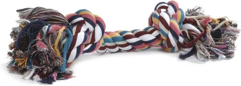 Flostouw - Hondenspeelgoed - 2 Knopen - Ca. 300 gram - 38x8x8 cm fra Beeztees i Gekleurd – produktbillede 1 af 2