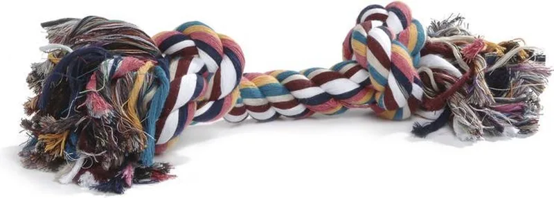 Flostouw - Hondenspeelgoed - 4 Knopen - Gekleurd - Ca. 360 gram - 60x7x7 cm von Beeztees in Assorti – Produktfoto