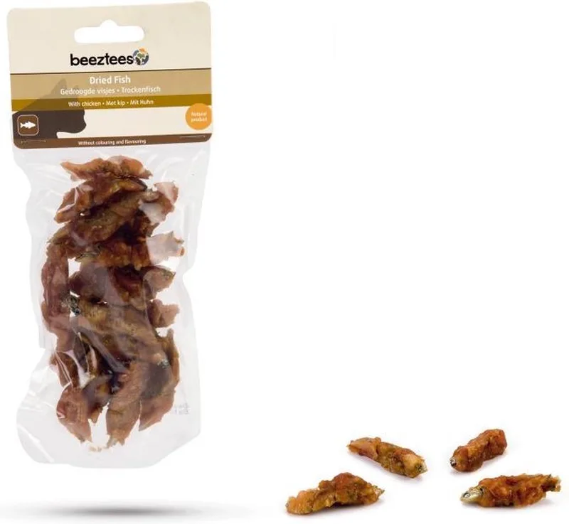 Gedroogde Visjes met Kip - Kattensnack - 70 gram de Beeztees – photo produit