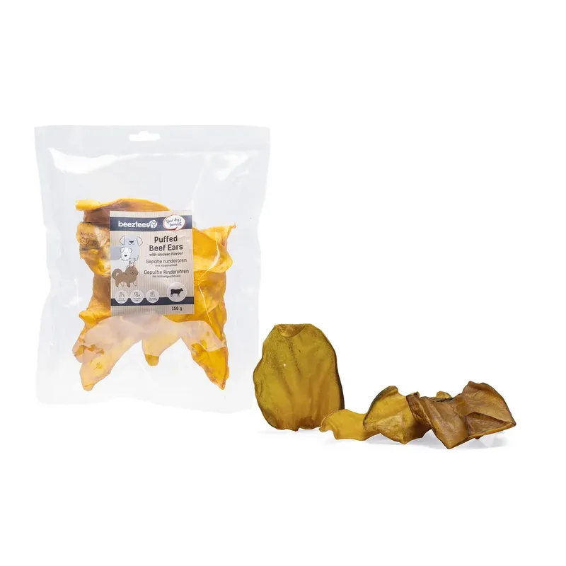 Gepofte Runderoren Kippensmaak Hondensnack 150g by Beeztees – product photo