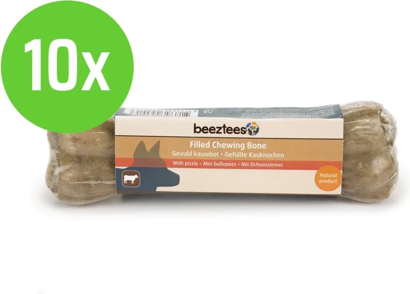 Gevuld Kauwbot - Hondensnack - Bullepees - 15 cm - 10 stuks by Beeztees – product photo
