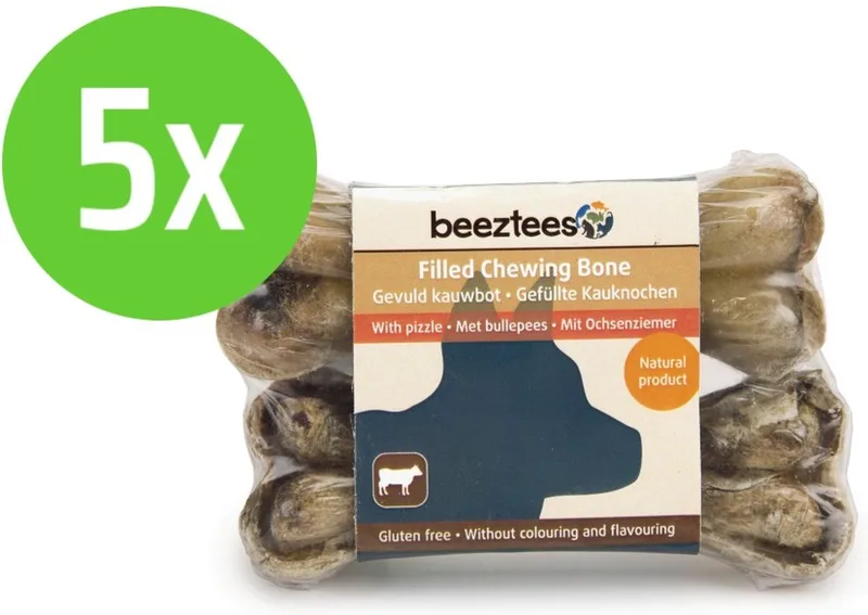 Gevuld Kauwbot Met Bullepees 10 cm 2 Stuks - hondensnack - 5 verpakkingen fra Beeztees – produktbillede