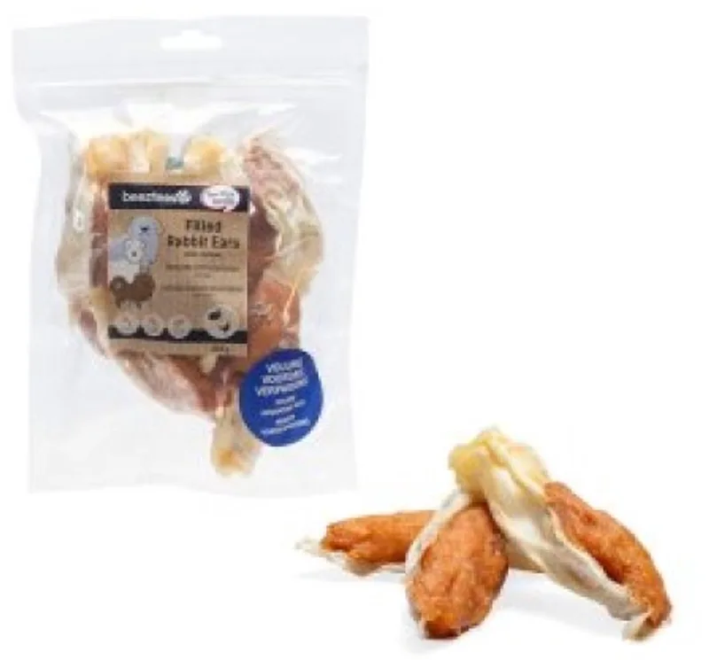 Gevulde Konijnenoren Kip Voordeel 250 gr - Hondensnack de Beeztees – photo produit