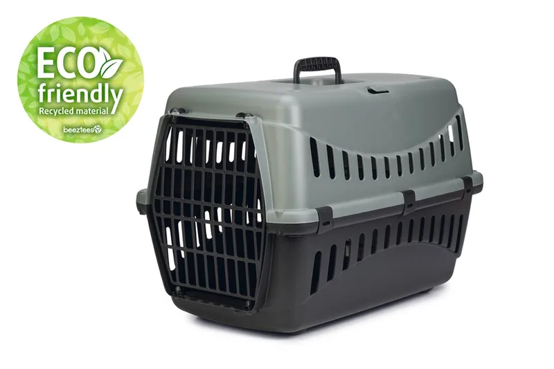 Gipsy Eco Reismand Kat - Transportbox kat/klein huisdier - Afneembare bovenkant Groen/Zwart - L - 58x38x38 cm by Beeztees in Green, Black – product photo